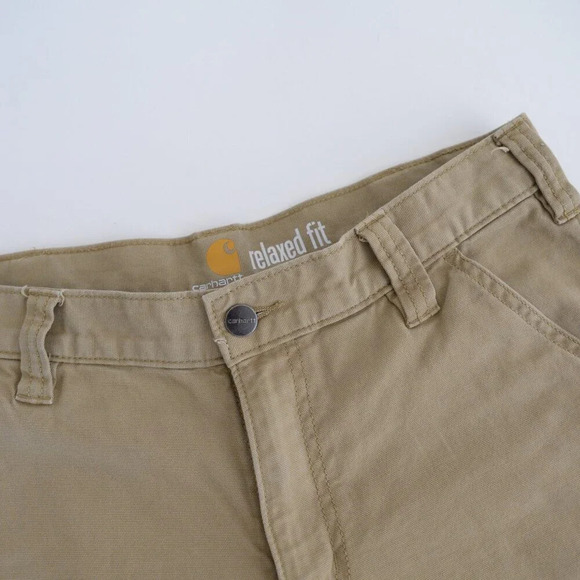 Carhartt Tan Relaxed fit Durable Thick Cotton Dungaree  Carpenter Style Pants - Picture 12 of 13